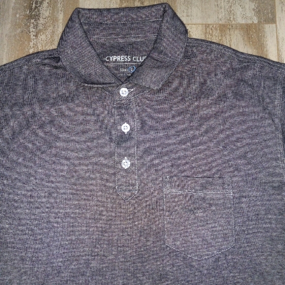 NWOT Mens Cypress Club Gray Heathered Short Sleeve Pocket Collared Dress Shirt L - Picture 2 of 4